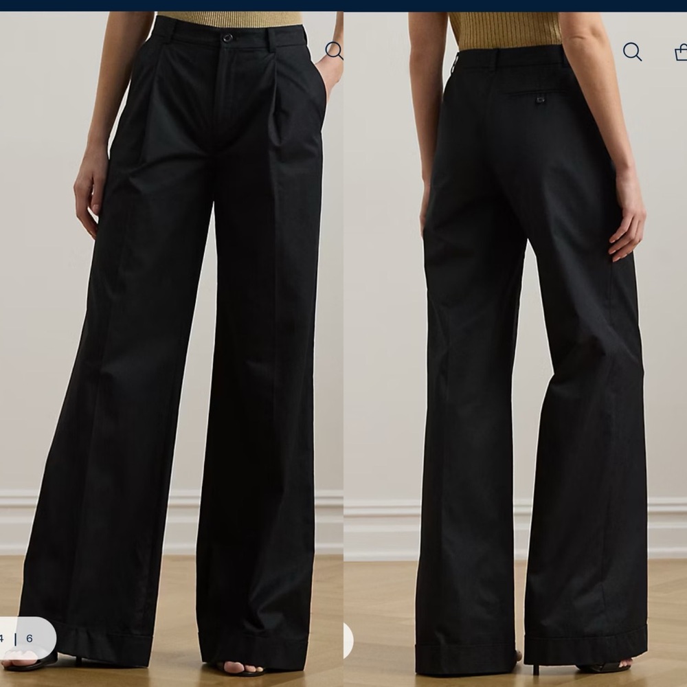 Ralph Lauren Black Wide-Leg Trousers